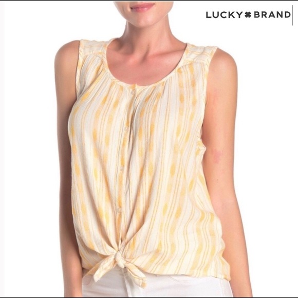 Lucky Brand Tops - Lucky Brand Striped High=Low Hem Tank Top Size M